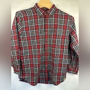 Carhartt‎ Relaxed Fit Red Plaid Flannel Long Sleeve Button Up Shirt Men’s 2XL